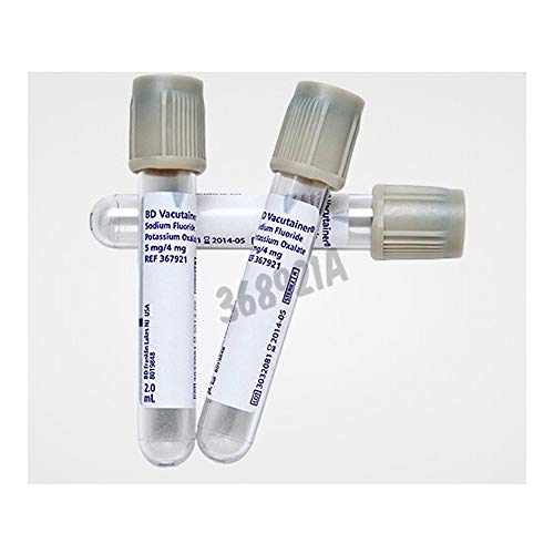 BD Medical 368921 Vacutainer PET Tube zur Bestimmung von Glucose und Lactate (Fluorure/Oxalat), grauer Verschluss, Etiketten, Papier, 4 ml, 100 Stück von B&D