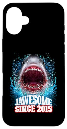 10. Geburtstag Jawesome Seit 2015 Shark 10 Jahre alt Hülle für iPhone 16 Plus von BDAZ