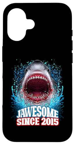 10. Geburtstag Jawesome Seit 2015 Shark 10 Jahre alt Hülle für iPhone 16 von BDAZ