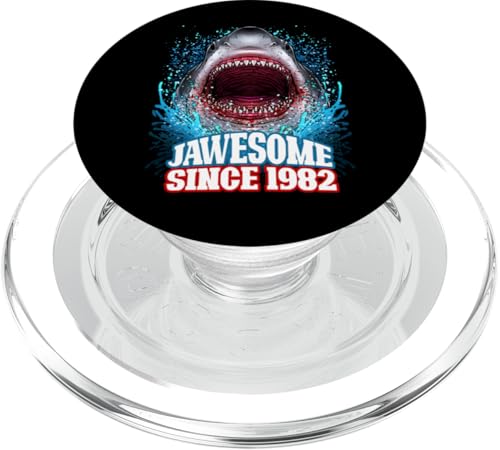 43. Geburtstag Jawesome Since 1982 Shark 43 Years Old PopSockets PopGrip für MagSafe von BDAZ