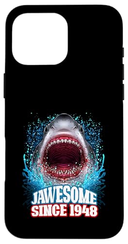 77. Geburtstag Jawesome Seit 1948 Shark 77 Jahre alt Hülle für iPhone 16 Pro Max von BDAZ