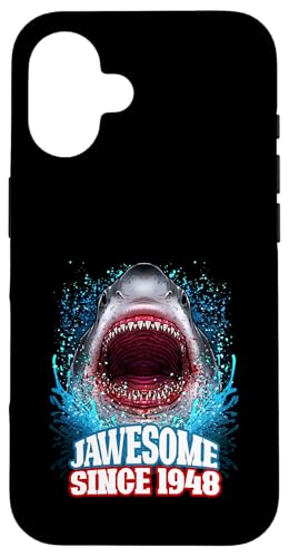 77. Geburtstag Jawesome Seit 1948 Shark 77 Jahre alt Hülle für iPhone 16 von BDAZ