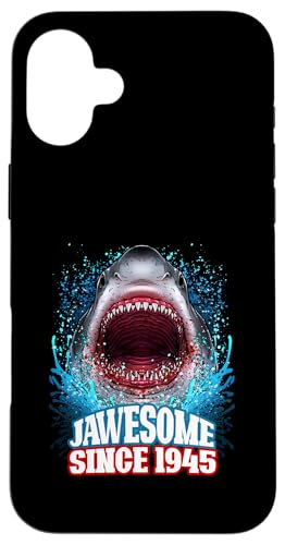 80. Geburtstag Jawesome Seit 1945 Shark 80 Jahre alt Hülle für iPhone 16 Plus von BDAZ