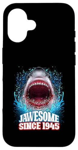 80. Geburtstag Jawesome Seit 1945 Shark 80 Jahre alt Hülle für iPhone 16 von BDAZ