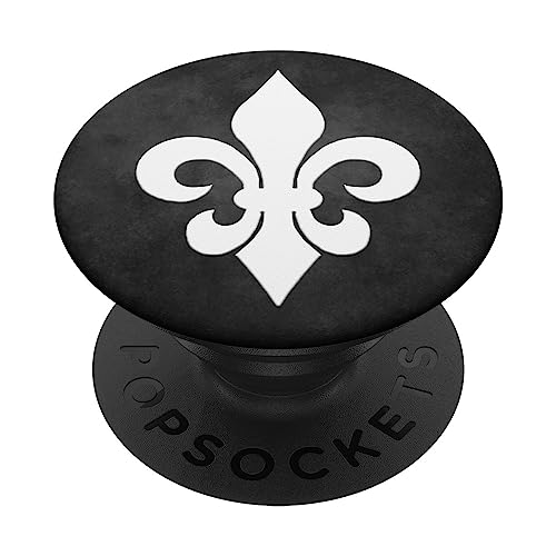 Fleur De Lis Schwarz Weiß Französisch Frankreich PopSockets mit austauschbarem PopGrip von BDAZ