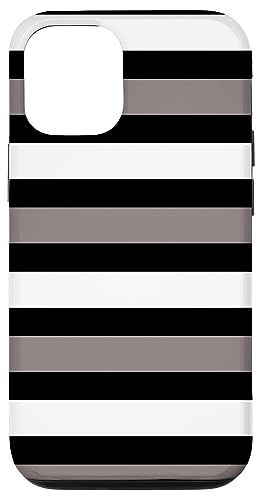 Hülle für iPhone 13 Grau Schwarz Weiß Streifen Gestreift Modern Trendy Muster von BDAZ