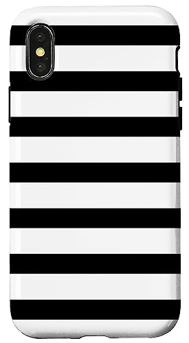Hülle für iPhone X/XS Schwarz Weiß Streifen Gestreift Modern Einfaches Muster Design von BDAZ