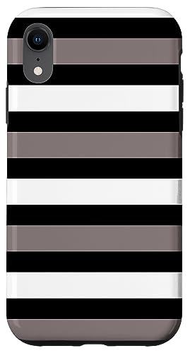 Hülle für iPhone XR Grau Schwarz Weiß Streifen Gestreift Modern Trendy Muster von BDAZ