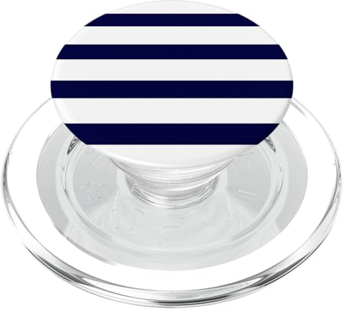 Marineblau-weiße Streifen gestreiftes modernes schlichtes PopSockets PopGrip für MagSafe Marineblau-weiße Streifen gestreiftes modernes schlichtes PopSockets PopGrip für MagSafe von BDAZ