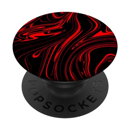 Rot Schwarz abstraktes Wirbelmuster Männer Frauen Teenager Jungen Mädchen PopSockets mit austauschbarem PopGrip Rot Schwarz abstraktes Wirbelmuster Männer Frauen Teenager Jungen Mädchen PopSockets mit austauschbarem PopGrip von BDAZ