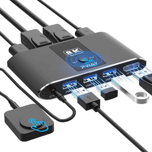 8K @ 60Hz Displayport KVM Switch, DP 1.4 KVM Switch 2 PC 1 Monitor, 4K @ 240Hz, 3 Port USB 3.0 Switch,USB Switches for Keyboard, Mouse, Hard Drive, Printer 8K @ 60Hz Displayport KVM Switch, DP 1.4 KVM Switch 2 PC 1 Monitor, 4K @ 240Hz, 3 Port USB 3.0 Switch,USB Switches for Keyboard, Mouse, Hard Drive, Printer von BDFFLY