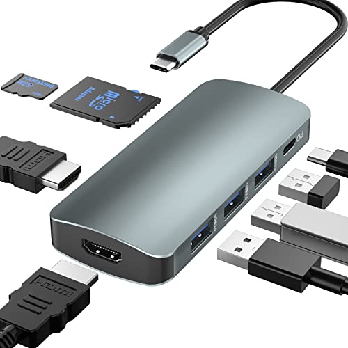 USB C Docking Station Dual Monitor,8 in 1 USB C Hub Multiport Adapter with Dual 4K HDMI,3 USB 3.0,100W PD,SD/TF von BDFFLY