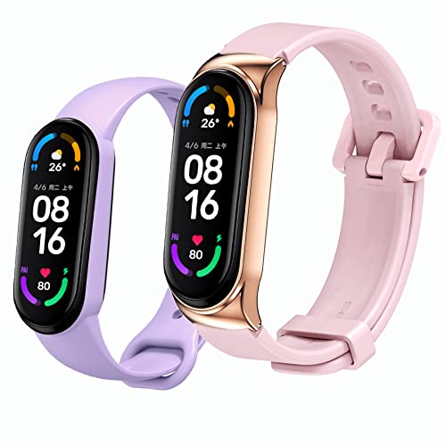 BDIG 1 Stück Armband für Xiaomi Mi Band 5/Mi Band 6 + 1 Stück Bunte Sportarmband Silikon Ersatz Armband Smart Ersatzarmband Zubehör für Xiaomi 6/5/4/3 von BDIG