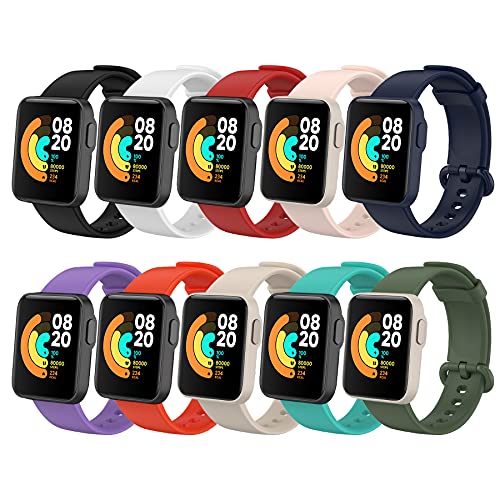 BDIG 10 Pcs Kompatibel Für Xiaomi Mi Watch Lite Armband Redmi Watch, Sport Silikon Uhrenarmband Redmi Watch Armband Smartwatch Ersatzarmband Xiaomi Mi Watch Lite von BDIG