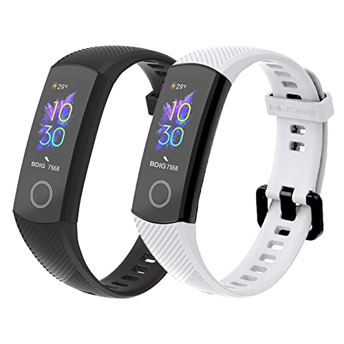 BDIG 2 Pcs Ersatzband Kompatibel Für Honor Band 5 Band 4 Armband, Sport Silikon Armband Smartwatch Ersatzbänder für Honor Band 4 Honor Band 5 Ersatzband von BDIG