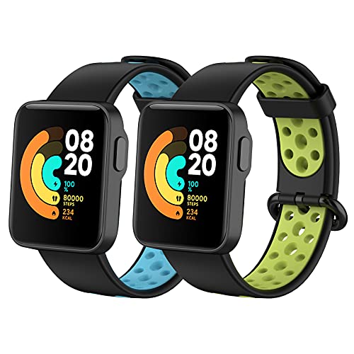 BDIG 2 Pcs Kompatibel Für Xiaomi Mi Watch Lite Armband Redmi Watch, Sport Silikon Uhrenarmband Redmi Watch Armband Smartwatch Ersatzarmband Xiaomi Mi Watch Lite von BDIG