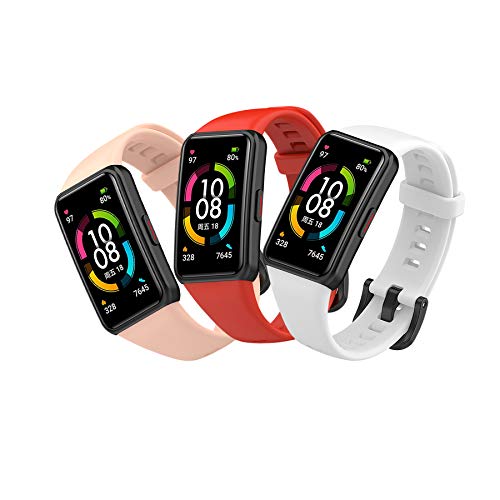 BDIG 3 Pcs Ersatzband Kompatibel Für Honor Band 6 Armband, Sport Silikon Armband Smartwatch Ersatzbänder für Honor Band 6 Ersatzband von BDIG