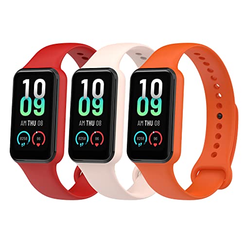 BDIG 3 Pcs Kompatibel Für Amazfit Band 7 Armband, Sport Silikon Uhrenarmband Amazfit Band 7 Armband Smartwatch Ersatzarmband mit Amazfit Smart Band 7 von BDIG