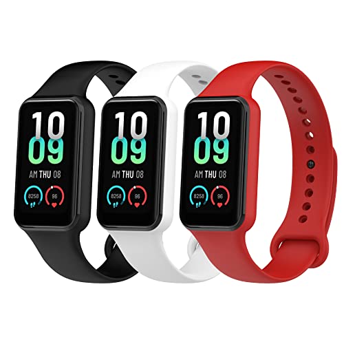 BDIG 3 Pcs Kompatibel Für Amazfit Band 7 Armband, Sport Silikon Uhrenarmband Amazfit Band 7 Armband Smartwatch Ersatzarmband mit Amazfit Smart Band 7 von BDIG