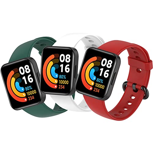 BDIG 3 Pcs Kompatibel Für Xiaomi Mi Watch Lite 2 Armband Redmi Watch 2, Sport Silikon Uhrenarmband Redmi Watch Lite 2 Armband Smartwatch Ersatzarmband Xiaomi Watch 2 von BDIG