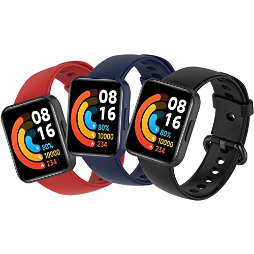 BDIG 3 Pcs Kompatibel Für Xiaomi Mi Watch Lite 2 Armband Redmi Watch 2, Sport Silikon Uhrenarmband Redmi Watch Lite 2 Armband Smartwatch Ersatzarmband Xiaomi Watch 2 von BDIG