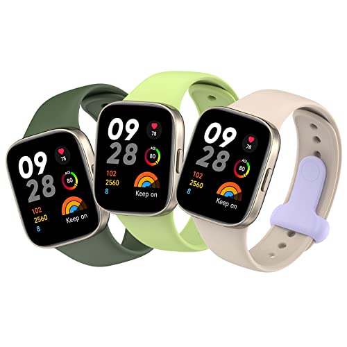 BDIG 3 Pcs Kompatibel Für Xiaomi Redmi Watch 3 Armband, Sport Silikon Uhrenarmband Xiaomi Watch 3 Armband Smartwatch Ersatzarmband mit Redmi Watch 3 von BDIG
