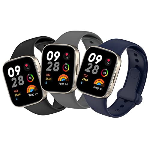 BDIG 3 Pcs Kompatibel Für Xiaomi Redmi Watch 3 Armband, Sport Silikon Uhrenarmband Xiaomi Watch 3 Armband Smartwatch Ersatzarmband mit Redmi Watch 3 von BDIG