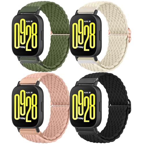 BDIG 4 Stück 22mm Nylon Geflochtenes Armbänder Kompatibel mit Xiaomi Redmi Watch 5 active/5 Lite Damen Herren,Elastisches Nylon Stoff Armband-Sport Solo Loop für Amazfit Bip 5/für Amazfit Bip 6 BDIG 4 Stück 22mm Nylon Geflochtenes Armbänder Kompatibel mit Xiaomi Redmi Watch 5 active/5 Lite Damen Herren,Elastisches Nylon Stoff Armband-Sport Solo Loop für Amazfit Bip 5/für Amazfit Bip 6 von BDIG