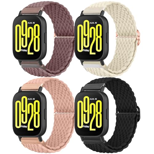 BDIG 4 Stück 22mm Nylon Geflochtenes Armbänder Kompatibel mit Xiaomi Redmi Watch 5 active/5 Lite Damen Herren,Elastisches Nylon Stoff Armband-Sport Solo Loop für Amazfit Bip 5/für Amazfit Bip 6 BDIG 4 Stück 22mm Nylon Geflochtenes Armbänder Kompatibel mit Xiaomi Redmi Watch 5 active/5 Lite Damen Herren,Elastisches Nylon Stoff Armband-Sport Solo Loop für Amazfit Bip 5/für Amazfit Bip 6 von BDIG