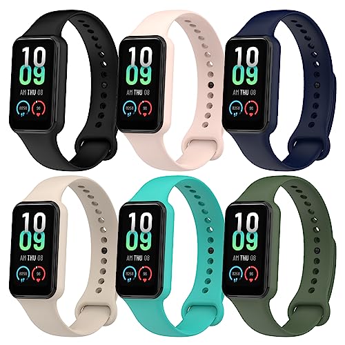 BDIG 𝟔 𝐒𝐭ü𝐜𝐤 Silikon Sport Armbänder Kompatibel mit Amazfit band 7 Armband für Damen Herren, Ersatzarmband Kompatibel mit Amazfit band 7 von BDIG