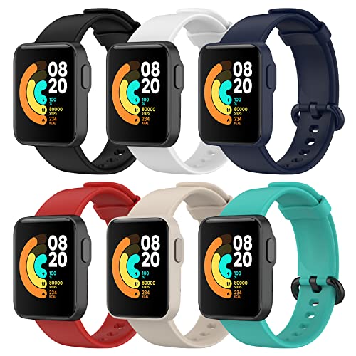 BDIG 6PCS Kompatibel Für Xiaomi Mi Watch Lite Armband, Sport Silikon Uhrenarmband Redmi Watch Armband Smartwatch Ersatzarmband mit Redmi/Xiaomi Mi Watch Lite von BDIG