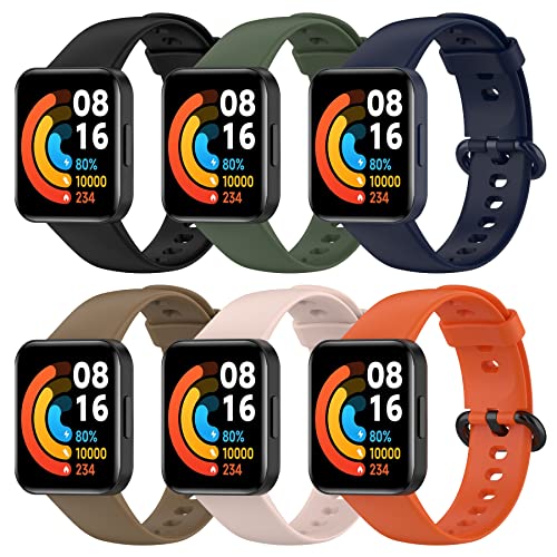 BDIG 6PCS Kompatibel Für Xiaomi Watch Lite 2 Armband, Sport Silikon Uhrenarmband Redmi Watch 2 Lite Armband Smartwatch Ersatzarmband mit Xiaomi Watch 2 Lite/Redmi Watch 2 Lite von BDIG