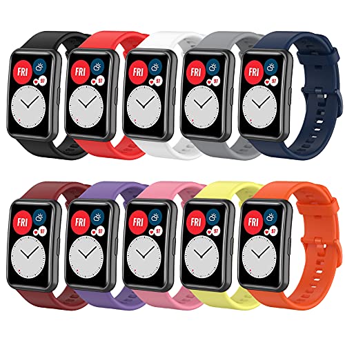 BDIG Armbänder kompatibel mit Huawei Watch Fit Ersatzarmband aus Silikon Sport für Huawei Watch Fit Armband Zubehör Armbänder verstellbar für Huawei Watch Fit BDIG Armbänder kompatibel mit Huawei Watch Fit Ersatzarmband aus Silikon Sport für Huawei Watch Fit Armband Zubehör Armbänder verstellbar für Huawei Watch Fit von BDIG