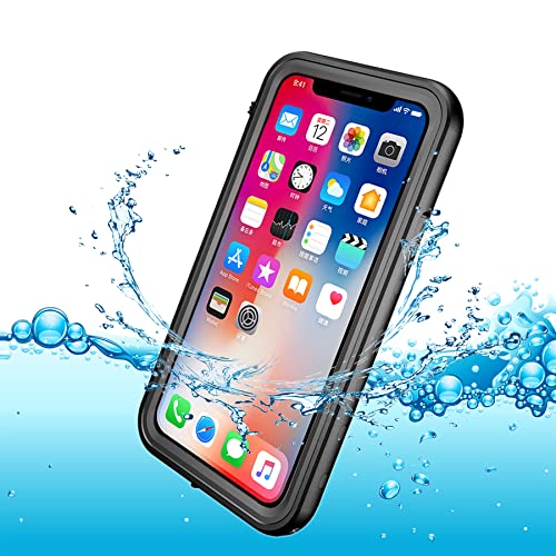 BDIG Hülle iPhone X Wasserdicht Hülle iPhone XS, 360 Grad Rundum Schutz mit Eingebautem Displayschutz Outdoor TPU Transparent Bumper IP68 Stoßfest Handyhülle Schutzhülle Kompatibel mit iPhone X/XS von BDIG