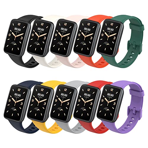 WindRen 10 Pcs Kompatibel Für Xiaomi Mi Band 7 Pro Armband, Sport Silikon Uhrenarmband Mi Band 7 Pro Armband Smartwatch Ersatzarmband mit Xiaomi Smart Band 7 Pro von BDIG