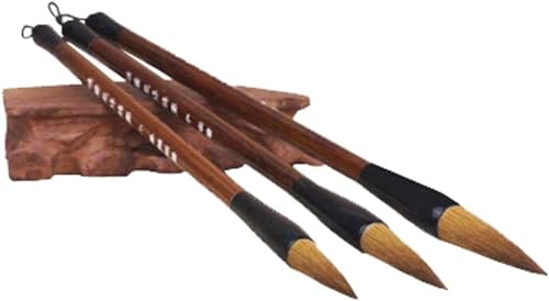 BDSHGRDH aquarell pinsel， 3-teiliges Pinselset for chinesische Kalligraphie, kleine bis mittelgroße Kalligraphiepinsel for Malen, Schreiben, Kunstzeichnen, Wolfshaar von BDSHGRDH