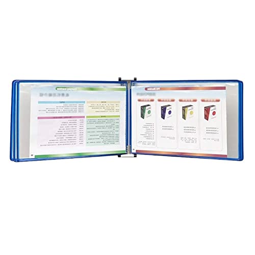 folder， An der Wand montiertes A4-Poster-Flip-Book-Display, mit 5 Feldern und 10 Taschen zur Präsentation, Dokumenten-Organizer aus PVC und Metall(Blue) von BDSHGRDH