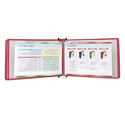 folder， An der Wand montiertes A4-Poster-Flip-Book-Display, mit 5 Feldern und 10 Taschen zur Präsentation, Dokumenten-Organizer aus PVC und Metall(Red) von BDSHGRDH