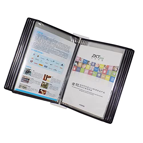 folder， Katalog-Präsentationsständer, Wandmontage-Referenzsystem, 10 doppelseitige Paneele, mit 20 A4-Taschen im Letter-Format, Präsentationsständer for Loseblattdokumente(Black) von BDSHGRDH