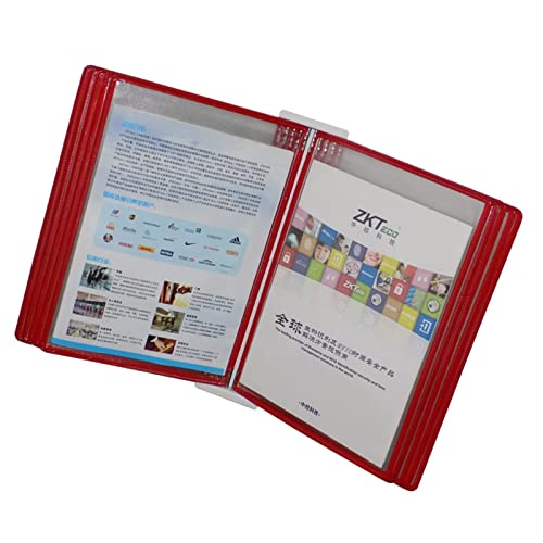 folder， Katalog-Präsentationsständer, Wandmontage-Referenzsystem, 10 doppelseitige Paneele, mit 20 A4-Taschen im Letter-Format, Präsentationsständer for Loseblattdokumente(Red) von BDSHGRDH