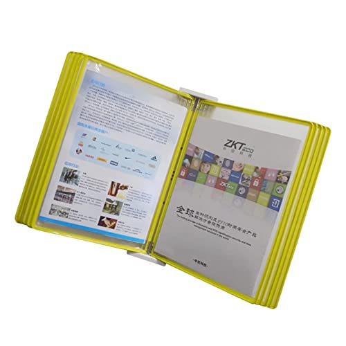 folder， Katalog-Präsentationsständer, Wandmontage-Referenzsystem, 10 doppelseitige Paneele, mit 20 A4-Taschen im Letter-Format, Präsentationsständer for Loseblattdokumente(Yellow) von BDSHGRDH