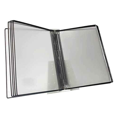 folder， Referenz-Organizer zur Wandmontage – Katalog-Präsentationsständer, Rednerpulttisch aus Metall | 10 A4-Taschen | for die Beratung und Präsentation von Dokumenten(Black) von BDSHGRDH