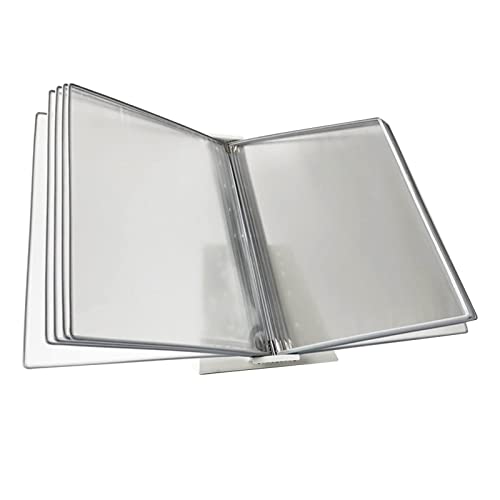 folder， Referenz-Organizer zur Wandmontage – Katalog-Präsentationsständer, Rednerpulttisch aus Metall | 10 A4-Taschen | for die Beratung und Präsentation von Dokumenten(Grey) von BDSHGRDH