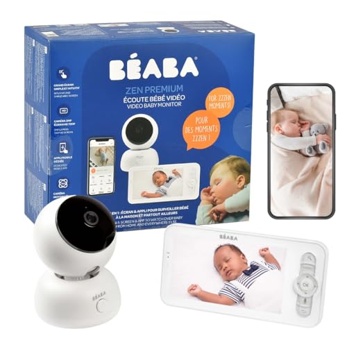 BÉABA Babyphone 2-in-1 Baby-Videomonitor Bildschirm/Dedizierte Mobile App HD-Kamera 360° Drehung Nachtsicht Walkie-Talkie Schlaflieder Temperatur- und Luftfeuchtigkeitskontrolle Zen Premium Weiß BÉABA Babyphone 2-in-1 Baby-Videomonitor Bildschirm/Dedizierte Mobile App HD-Kamera 360° Drehung Nachtsicht Walkie-Talkie Schlaflieder Temperatur- und Luftfeuchtigkeitskontrolle Zen Premium Weiß von BEABA