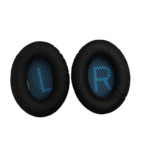 BEALIFE Ohrpolster Kissen Kopfmontierter Kopfhörer Gehörschutz Ohrpolster Atmungsaktiver Schwamm Ersatz für Bose QC35 Kopfhörer, Schwarz+Blau von BEALIFE