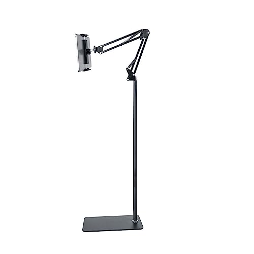 BEALIFE Universelle Faltbare Armbett Bodenständerhalterung 360 Grad Drehung Verschleißfeste Flexible Stützhalterung Stabile Basis, Schwarz, 175cm von BEALIFE
