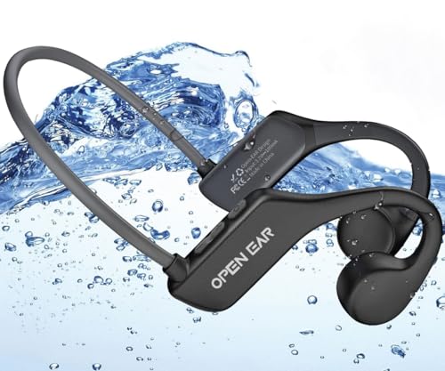 BEARTAIN Knochenschall Kopfhörer Bluetooth 5.3 Schwimmen Kopfhörer Unterwasser IP68 Schwimmen Wasserdicht Kopfhörer Kabellos zum MP3 Eingebaute Speicher Perfekt zum Schwimmen, Laufen, Radfahren von BEARTAIN
