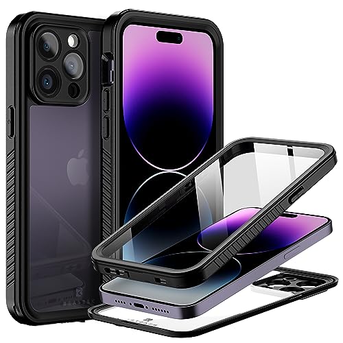 BEASTEK iPhone 14 Pro wasserdichte Hülle, Unterwasser-stoßfeste, staubdichte Hülle, FSN-Serie mit integriertem Displayschutz mit transparenter Rückseite, für Apple iPhone 14 Pro (6,1 Zoll) (schwarz) von BEASTEK