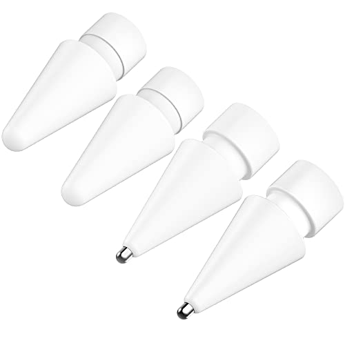 BEAUDOM 4 Pack Apple Pencil Spitzen, Tips Spitze für Apple Pencil USB-C und 2. & 1. Generation - 2 Hochempfindlicher iPencil Ersatzspitzen + 2 Keine Abnutzung Präzise Steuerung Feinspitze (Weiß) von BEAUDOM