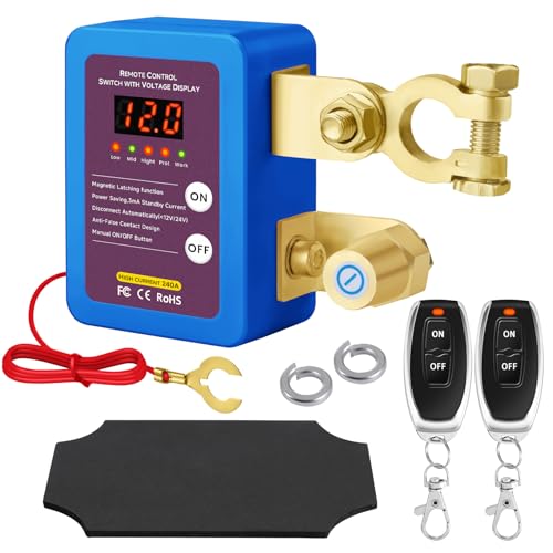 Smart Drahtloser Ferngesteuerter Auto Trennschalter, 12V Batterie Trennschalter 240A, Batterie Kill Switch Anti-Diebstahl mit LED-Anzeige automatische Abschaltung Schalter für Auto, RV, ATV, LKW, Boot Smart Drahtloser Ferngesteuerter Auto Trennschalter, 12V Batterie Trennschalter 240A, Batterie Kill Switch Anti-Diebstahl mit LED-Anzeige automatische Abschaltung Schalter für Auto, RV, ATV, LKW, Boot von BEAUTLOHAS.